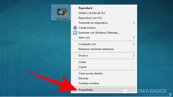 Propiedades de vídeo en Windows